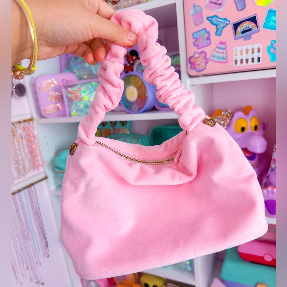 ❌ SOLD ❌ Stoney Clover Lane Velvet Scrunch Bag (Seeing Stars Collection) - PINK